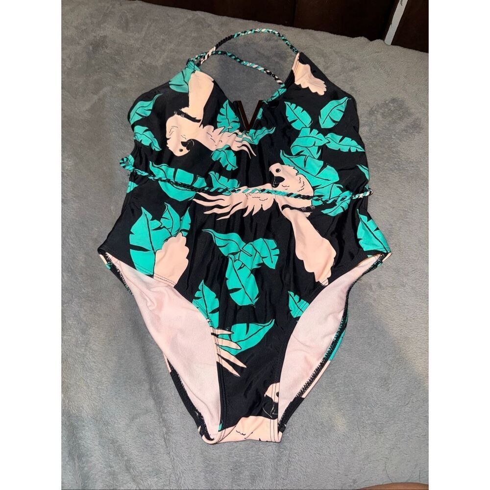 Flamingo one piece swim suit size large